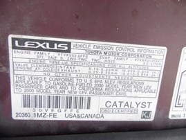 2000 LEXUS RX300 BURGUNDY 3.0L AT 4WD Z17903
